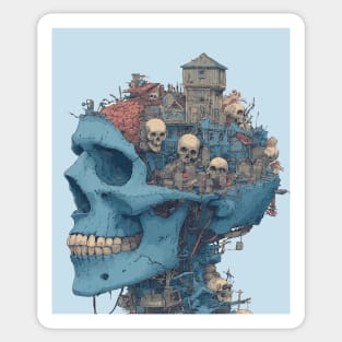 Zombie Head Anatomy - Concept Art Comic Book Style Sticker